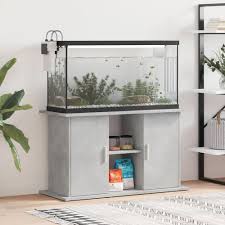 vidaXL Aquariumstandaard 101x41x58 cm - Betongrijs Houten Onderkast