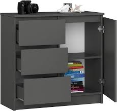 BDW - 3-Laden Ladenkast met Deur - 80cm Breed